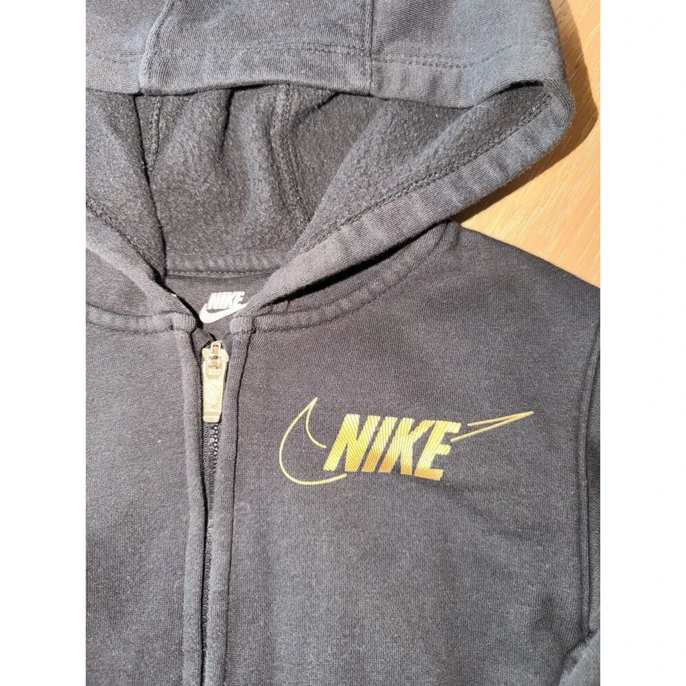 Nike Hoodie Size Kids Boys Girls Size Medium 5-6 “Black & Gold Edition”